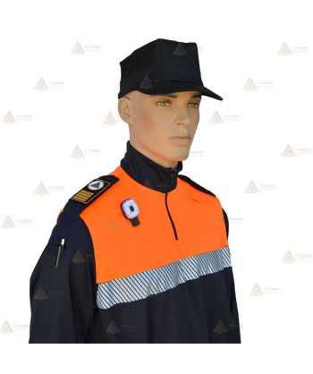Polo térmico de cuello cisne con cinta reflectante segmentada para Protección Civil