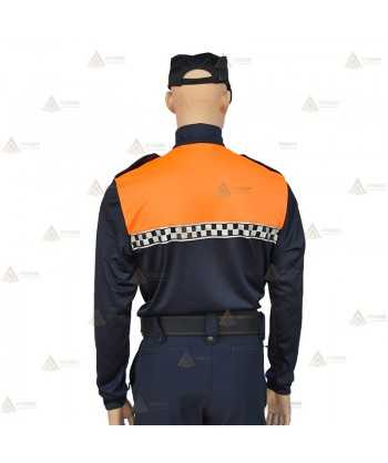 Polo térmico de cuello cisne con cinta damero para Protección Civil