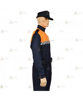 Polo térmico de cuello cisne con cinta damero para Protección Civil