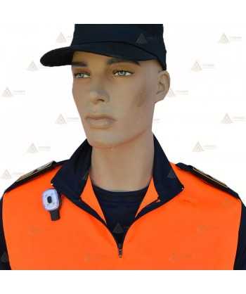 Polo térmico de cuello cisne con cinta damero para Protección Civil