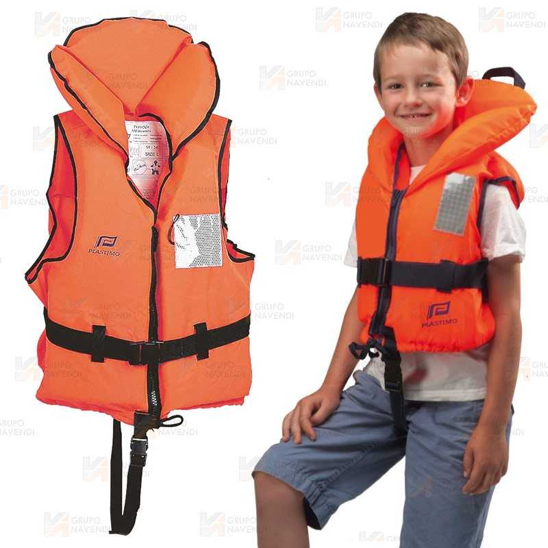 Chaleco de categoría 100 Newtons. Asegura el enderezamiento y mantiene la cabeza fuera del agua