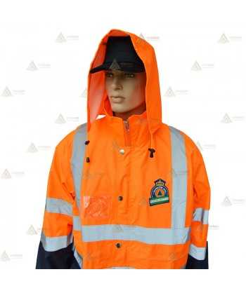 Traja de Lluvia bicolor en alta visibilidad para Protección Civil