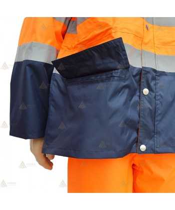 Traja de Lluvia bicolor en alta visibilidad para Protección Civil