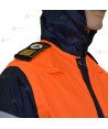 Traja de lluvia bicolor con cintas reflectantes para Protección Civil