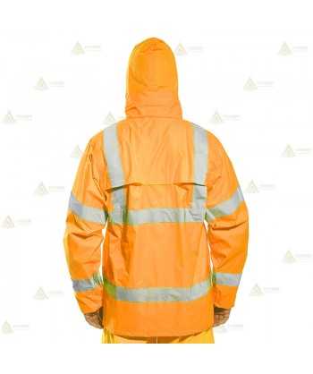 Chubasquero monocolor alta visibilidad para Protección Civil