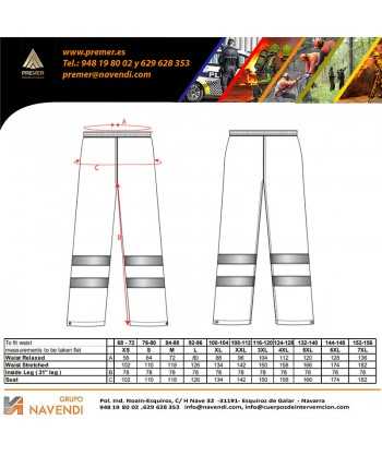 Pantalón impermeable monocolor alta visibilidad para Protección Civil