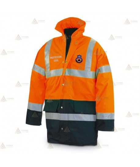 Parka acolchada de alta visibilidad para Protección Civil
