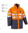 Parka acolchada de alta visibilidad desmontable para Protección Civil