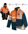 Parka acolchada de alta visibilidad desmontable para Protección Civil