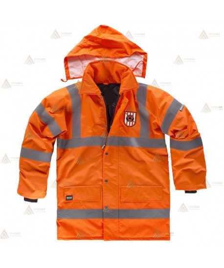 Parka acolchada monocolor de alta visibilidad para Protección Civil