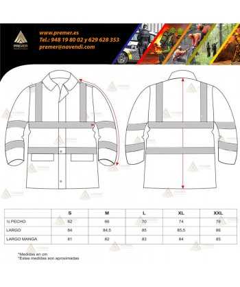 Parka acolchada monocolor de alta visibilidad para Protección Civil