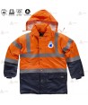Parka acolchada bicolor de alta visibilidad para Protección Civil