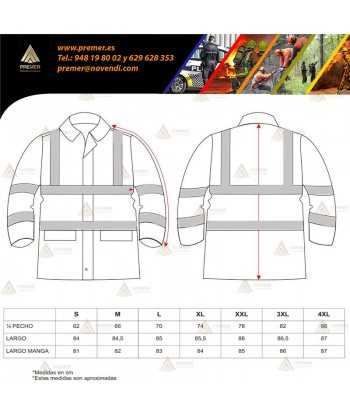 Parka acolchada bicolor de alta visibilidad para Protección Civil