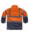 Parka acolchada bicolor de alta visibilidad para Protección Civil