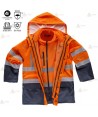 Parka bicolor de alta visibilidad desmontable para Protección Civil