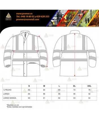Parka bicolor de alta visibilidad desmontable para Protección Civil