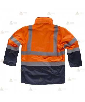 Parka bicolor de alta visibilidad desmontable para Protección Civil