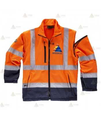 Parka bicolor de alta visibilidad desmontable para Protección Civil