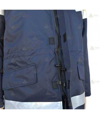 Parka bicolor e impermeable con cinta reflectante para Protección Civil