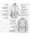 Parka bicolor e impermeable con cinta segmentada para Protección Civil