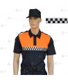 Polo de manga corta con damero reflectante para Protección Civil