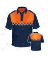 Polo de manga corta con damero reflectante para Protección Civil
