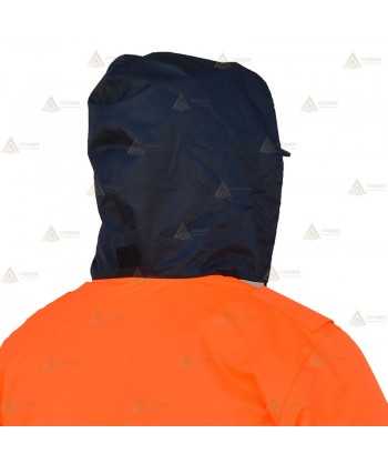 Parka bicolor e impermeable con damero para Protección Civil
