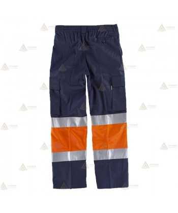 Pantalón bicolor con cintas reflectantes para Protección Civil
