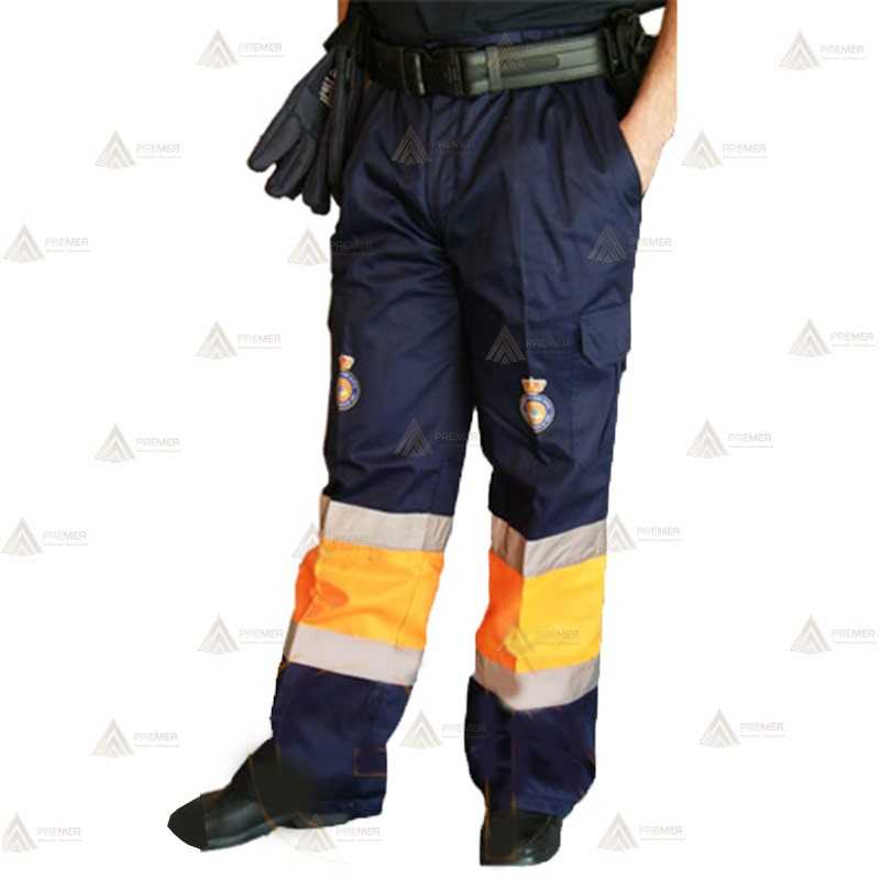 Pantalón bicolor con cintas reflectantes y forro para Protección Civil