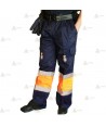 Pantalón bicolor con cintas reflectantes y forro para Protección Civil