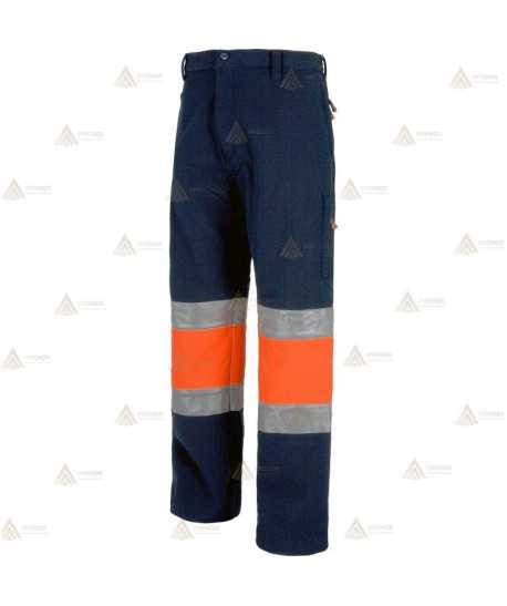 Pantalón bicolor softshell con cintas reflectantes para Protección Civil