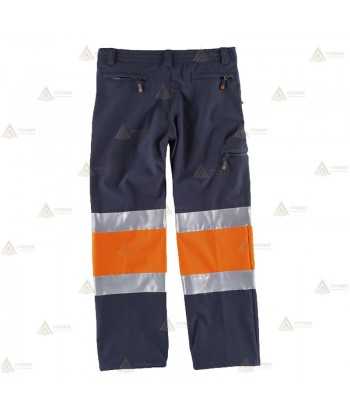 Pantalón térmico bicolor softshell con cintas reflectantes para Protección Civil