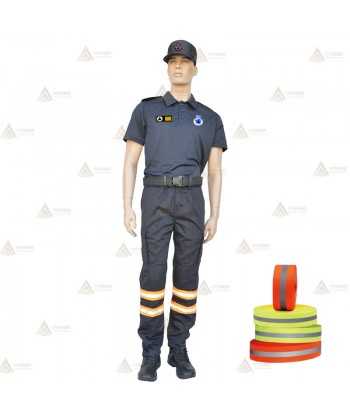 Pantalones con refuerzos y dos cintas reflectantes bicolor en bajos para Protección Civil