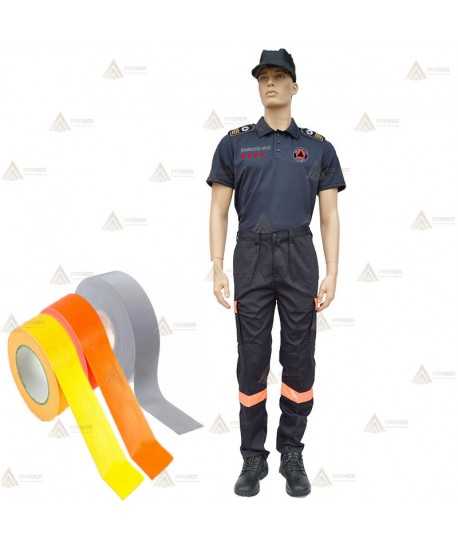 Pantalones con refuerzos y cintas monocolor en bajos y tapetas para Protección Civil