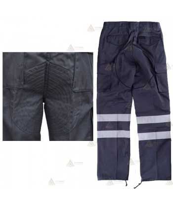 Pantalón con refuerzos y cintas reflectantes para Protección Civil