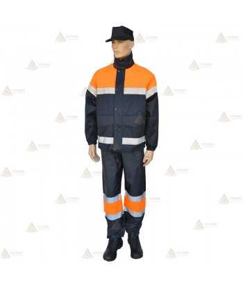 Chubasquero bicolor con cintas reflectantes segmentadas y membrana PTFE para Protección Civil
