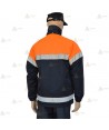 Chubasquero bicolor con cintas reflectantes segmentadas y membrana PTFE para Protección Civil