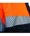 Chubasquero bicolor con cintas reflectantes segmentadas y membrana PTFE para Protección Civil