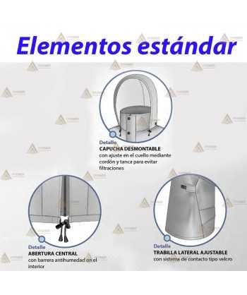Chubasquero bicolor con cintas reflectantes tipo damero y membrana PTFE para Protección Civil