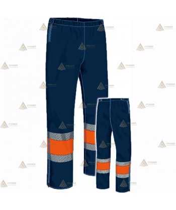 Pantalón impermeable con membrana PTFE y cintas reflectantes segmentadas para Protección Civil