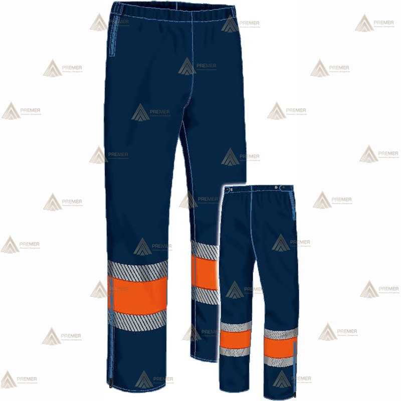 Pantalón impermeable con membrana PTFE y cintas reflectantes segmentadas para Protección Civil