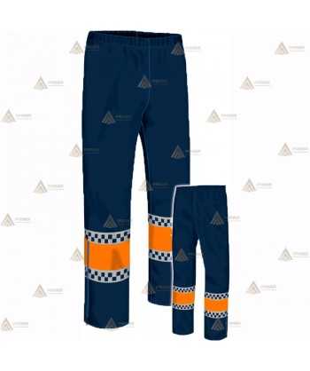 Pantalón impermeable con membrana PTFE y cintas reflectantes Tipo damero para Protección Civil