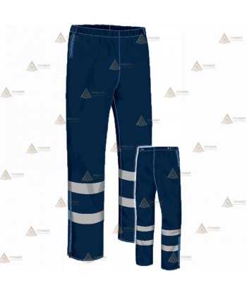 Pantalón impermeable y transpirable con cintas reflectantes  y membrana PTFE para Protección Civil