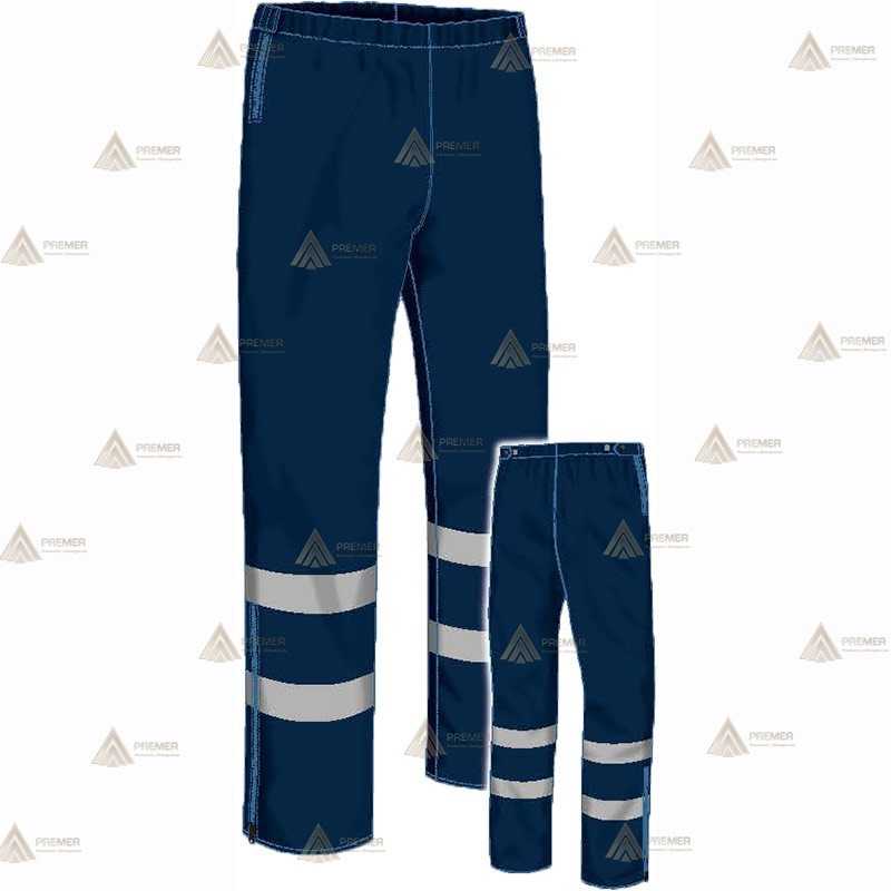 Pantalón impermeable y transpirable con cintas reflectantes  y membrana PTFE para Protección Civil