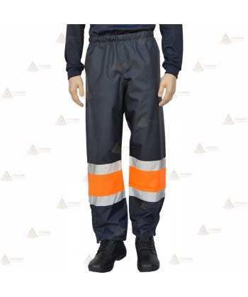 Pantalón impermeable con cintas reflectantes segmentadas  para Protección Civil