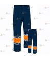 Pantalón impermeable con cintas reflectantes tipo damero para Protección Civil
