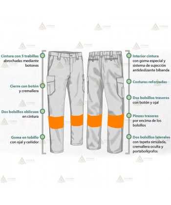 Pantalón bicolor de entretiempo no elásticos para Protección Civil
