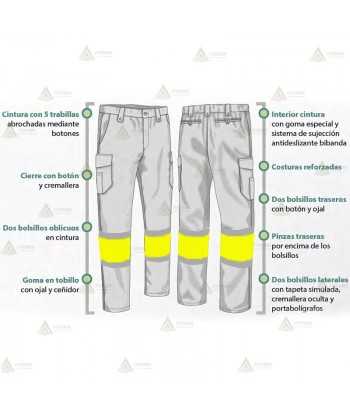 Pantalón bicolor con cinta reflectante  para Policía Local
