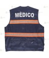 Chaleco tipo reportero con cintas reflectantes bicolor para Protección Civil