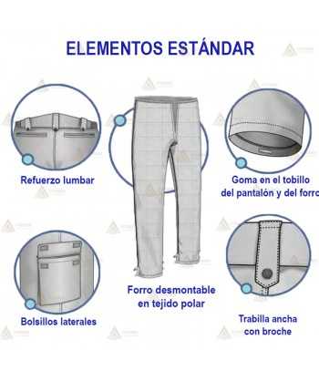 Pantalón bielástico de caballero de entretiempo con forro desmontable para Policía